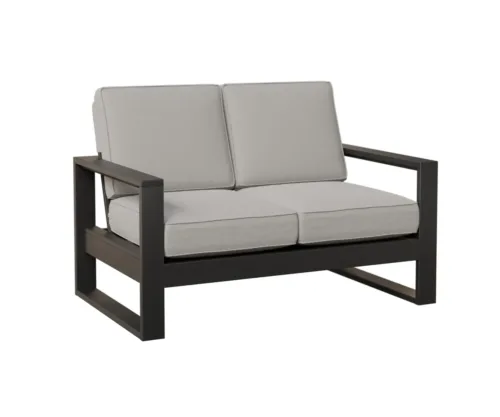 Nordic Highback Loveseat Mgp Matt Black Cushion Fog